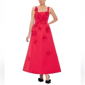 LEO LIN Rianne Floral Appliqué Maxi Dress Rosa – Size 8 – NWT – $1295 Retail